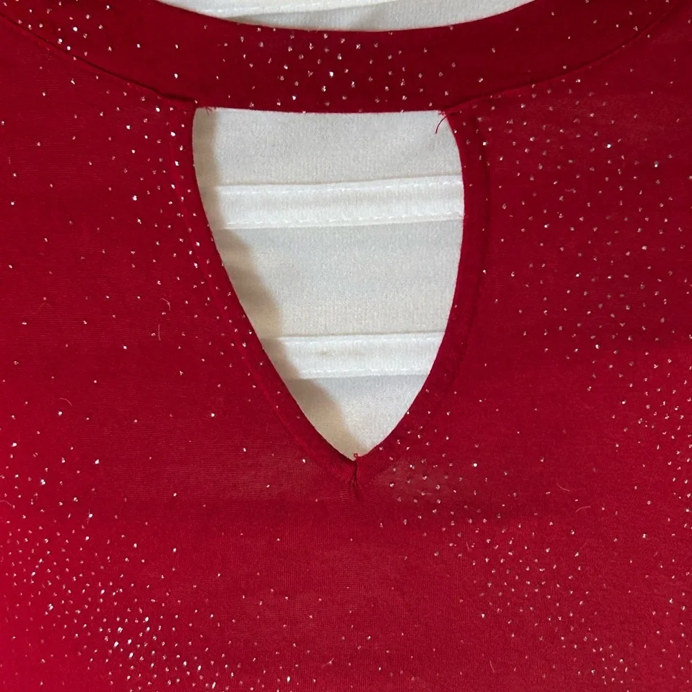 Jennifer Lopez Red Embellished Tunic Top- XS - Picture 4 of 7